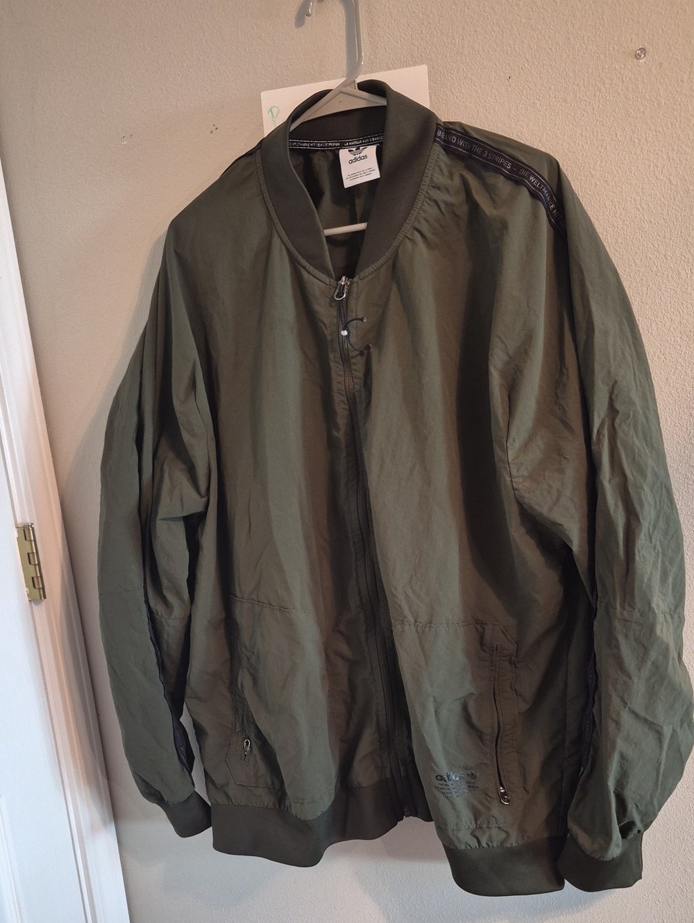 adidas Olive Green Men's Bomber Jacket